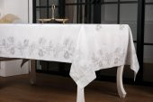 Finezza Müge Lüx Jakar Kumaş Gri Masa Örtüsü  Dikdörtgen 160x220 cm - 1085 - 2