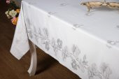 Finezza Müge Lüx Jakar Kumaş Gri Masa Örtüsü  Dikdörtgen 160x220 cm - 1085 - 3