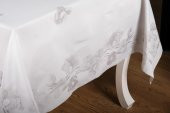 Finezza Müge Lüx Jakar Kumaş Gri Masa Örtüsü  Dikdörtgen 160x220 cm - 1085 - 5