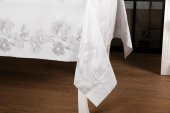 Finezza Müge Lüx Jakar Kumaş Gri Masa Örtüsü  Dikdörtgen 160x220 cm - 1085 - 6