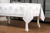 Finezza Nilüfer Lüx Jakar Kumaş Gri Masa Örtüsü  Dikdörtgen 160x220 cm - 1087 - 5