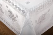 Finezza Nilüfer Lüx Jakar Kumaş Gri Masa Örtüsü  Dikdörtgen 160x220 cm - 1087 - 11