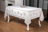 Finezza Nilüfer Lüx Jakar Kumaş Taş Masa Örtüsü  Dikdörtgen 160x220 cm - 1088 - 1
