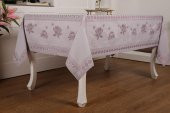 Finezza Nilüfer Lüx Jakar Kumaş Mor Masa Örtüsü  Dikdörtgen 160x320 cm - 1091 - 2