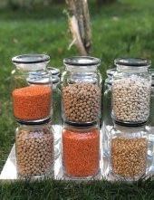 Kapris 6 Adet Cam Kavanoz Saklama Erzak Kabı Akrilik Kapak 900 ml - 1