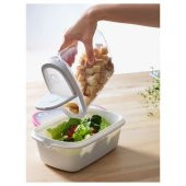 Vakumlu Kapaklı Saklama Kabı IKEA Beyaz MeridyenDukkan Silikon Kauçuk Beyaz  8x18 Cm 1 Adet Orta Boy - 2
