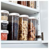 Vakumlu Kapaklı Saklama Kabı IKEA Beyaz MeridyenDukkan Silikon Kauçuk Beyaz  8x18 Cm 1 Adet Orta Boy - 4