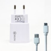 Factor M Çift Çıkışlı 2.1A Micro Ev Tipi Şarj Aleti Set (FM101M) - 6