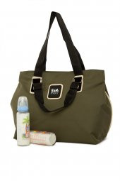 Bagmori Haki Garnili Çıtçıtlı Askılı Anne Bebek Bakım Çantası - 3