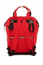 Bagmori Kırmızı Cepli Logolu Anne Bebek Çantası - 4