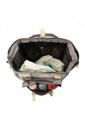 Bagmori Gri Cepli Logolu Anne Bebek Çantası - 5