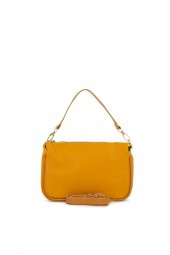 Bagmori Sarı Saten Fitilli Baget Çanta thumbnail 3