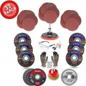 33 Parça Spiral Avuç İçi Taşlama 115mm Cırt Zımpara+Matkap Seti - 1