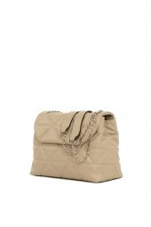 Bagmori Koyu Vizon Üçgen Nakışlı Kapaklı Çanta - 2