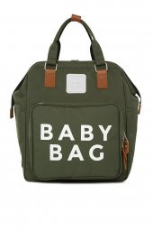 Bagmori Haki Baby Bag Baskılı Cepli Anne Bebek Bakım Sırt Çantası - 1