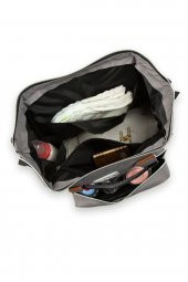 Bagmori Gri Baby Bag Baskılı Cepli Anne Bebek Bakım Sırt Çantası - 5