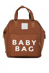 Bagmori Taba Baby Bag Baskılı Cepli Anne Bebek Bakım Sırt Çantası - 1