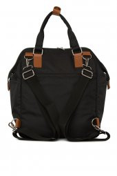 Bagmori Siyah Baby Bag Baskılı Cepli Anne Bebek Bakım Sırt Çantası - 4