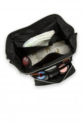 Bagmori Siyah Baby Bag Baskılı Cepli Anne Bebek Bakım Sırt Çantası - 5