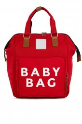 Bagmori Kırmızı Baby Bag Baskılı Cepli Anne Bebek Bakım Sırt Çantası - 1