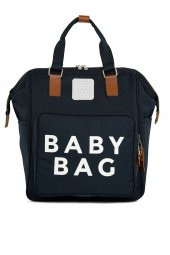 Bagmori Lacivert Baby Bag Baskılı Cepli Anne Bebek Bakım Sırt Çantası - 1