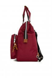 Bagmori Bordo Baby Bag Baskılı Cepli Anne Bebek Bakım Sırt Çantası - 3