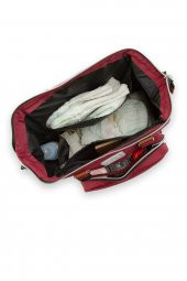 Bagmori Bordo Baby Bag Baskılı Cepli Anne Bebek Bakım Sırt Çantası - 5