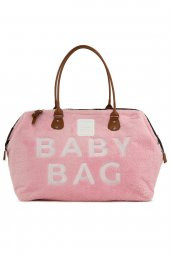 Bagmori Pembe Baby Bag Nakışlı Peluş Anne Bebek Çantası - 1
