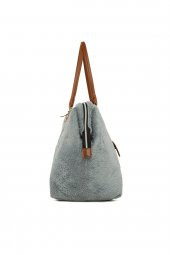 Bagmori Gri Baby Bag Nakışlı Peluş Anne Bebek Çantası - 3