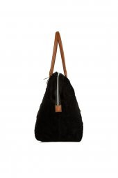 Bagmori Siyah Baby Bag Nakışlı Peluş Anne Bebek Çantası - 3