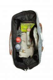 Bagmori Gri Baby Bag Nakışlı Peluş Anne Bebek Çantası - 5