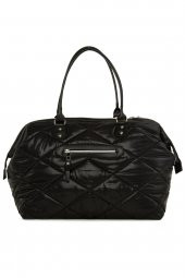 Bagmori Siyah Baby Bag Nakışlı Kapitone Şişme Anne Bebek Çantası - 4
