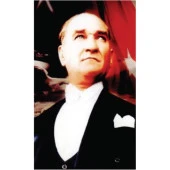 Vatan Bayrak Atatürklü Posteri Raşel Kumaş NO:17 (200 cm*300 cm) - 1