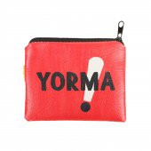 KIRMIZI YORMA TASARIM SÜET BOZUK PARA CÜZDANI - 1