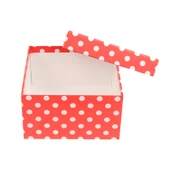 KIRMIZI PUANTİYELİ TASARIM HEDİYE KUTUSU NO:3 - 2