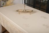 Finezza Raya Lüx Jakar Bambu Kumaş Bej Masa Örtüsü  Dikdörtgen 160x320 cm - 1100 - 6