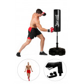 Spor Byfit 155 Cm Devrilmez Ayaklı Yaylı Boks Vurma Standı + Boks Bandajı + Atlama ipi - 3'LÜ SET - 1