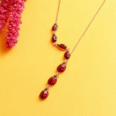 925 Ayar Mineli Uğur Böceği Tasarım Kolye - 4