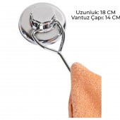 Tek Kancalı Krom Havluluk Vantuzlu Banyo Tuvalet Havlu Askılık - 2