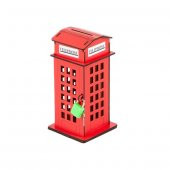Ahşap Kumbara London Telefon Kulübesi 16 cm - 1