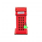 Ahşap Kumbara London Telefon Kulübesi 16 cm - 2