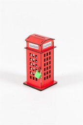 Ahşap Kumbara London Telefon Kulübesi 16 cm - 3