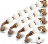 160mm Gerçek Porselen  G-268 Antik Sarı Çekmece Dolap Mobilya Kulpu - 2