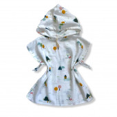 Mutlu Gün Marketi Müslin Panço 1-3 Yaş Bizim Köy Figürlü - 1