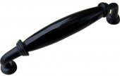 5 ADET 128 MM Gerçek Porselen Kulp Çekmece Dolap Mobilya Kulpu TAM SİYAH - 1