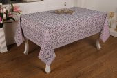 Finezza Sare Lüx Jakar  Kumaş Mor Masa Örtüsü  Dikdörtgen 160x320 cm - 1110 - 1