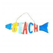 Ahşap Welcome Balık Duvar Dekoru 70cm - 1