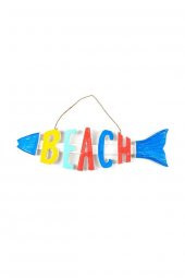 Ahşap Welcome Balık Duvar Dekoru 70cm - 2