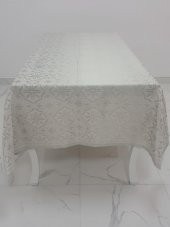 Finezza Sare Lüx Jakar  Kumaş Taş Masa Örtüsü  Dikdörtgen 160x320 cm - 1112 - 4