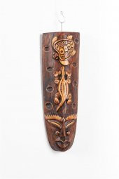 Dekoratif Ağaç Mask 30 cm Duvar Dekoru - 6